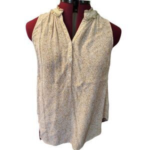 Talbots Lightweight Semi Sheer Sleeveless Blouse Size Sp Giraffe Type Print